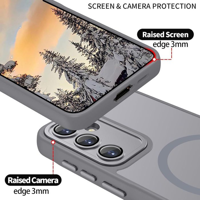 Матов magsafe кейс за samsung galaxy a36 - титаниево сив