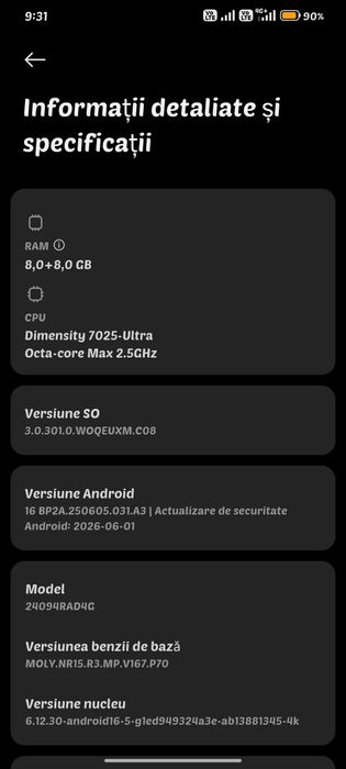 Vand Xiaomi Redmi Note 14 5G, 256gb, impecabil