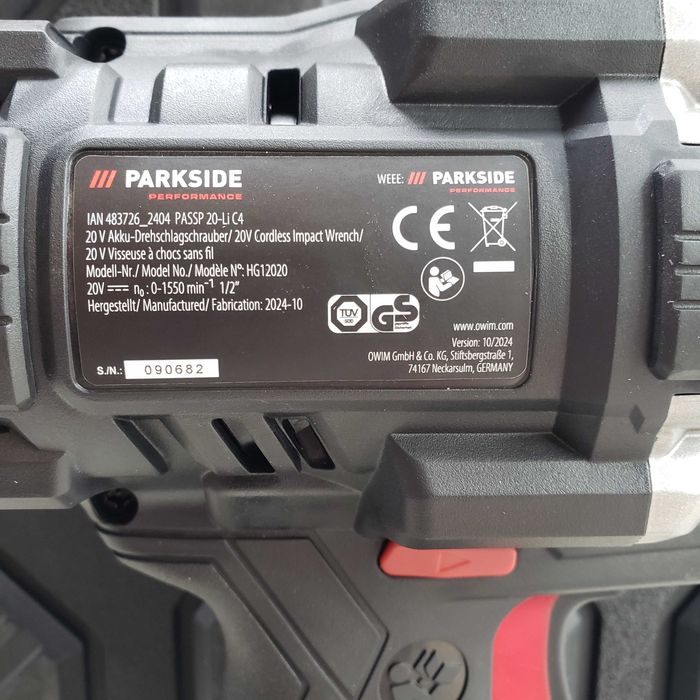 PARKSIDE PERFORMANCE 1898Нм акумулаторен гайковерт PASSP 20-Li C4