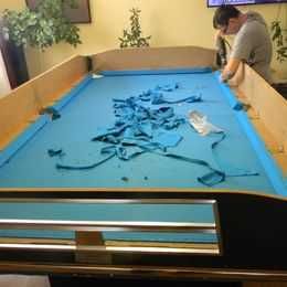 postav, panza masa de biliard, schimb mante si cosuri mese de biliard