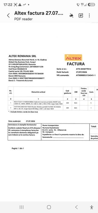 Nou.Baterie. Statie de incarcare. ANKER C300x