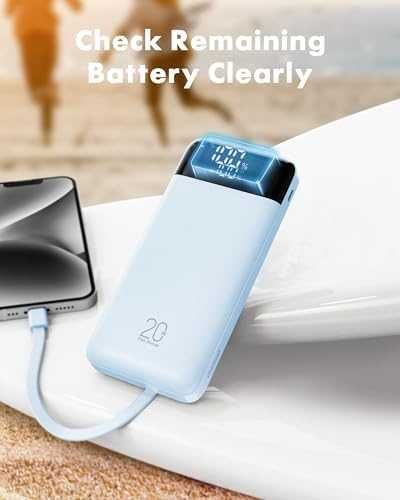 Нова Външна Батерия 20000mAh бързо зареждане 6 изхода, 4 кабела, USB C
