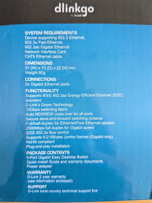 Switch D-Link dlinkgo GO-SW-5G, Gigabit