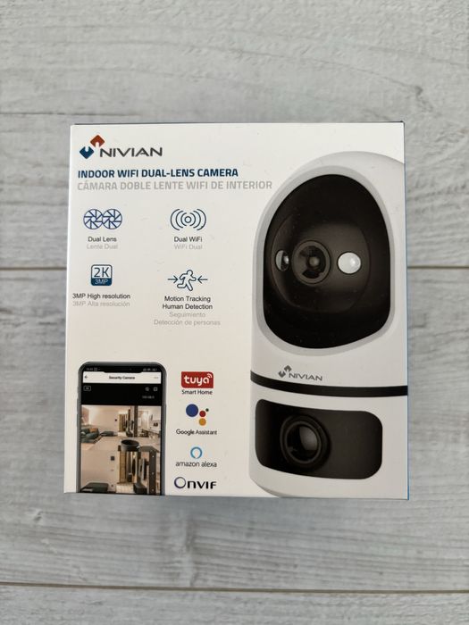 Camera supraveghere WiFi Nivian 2K Dual Lens, rotativa, Auto Tracking