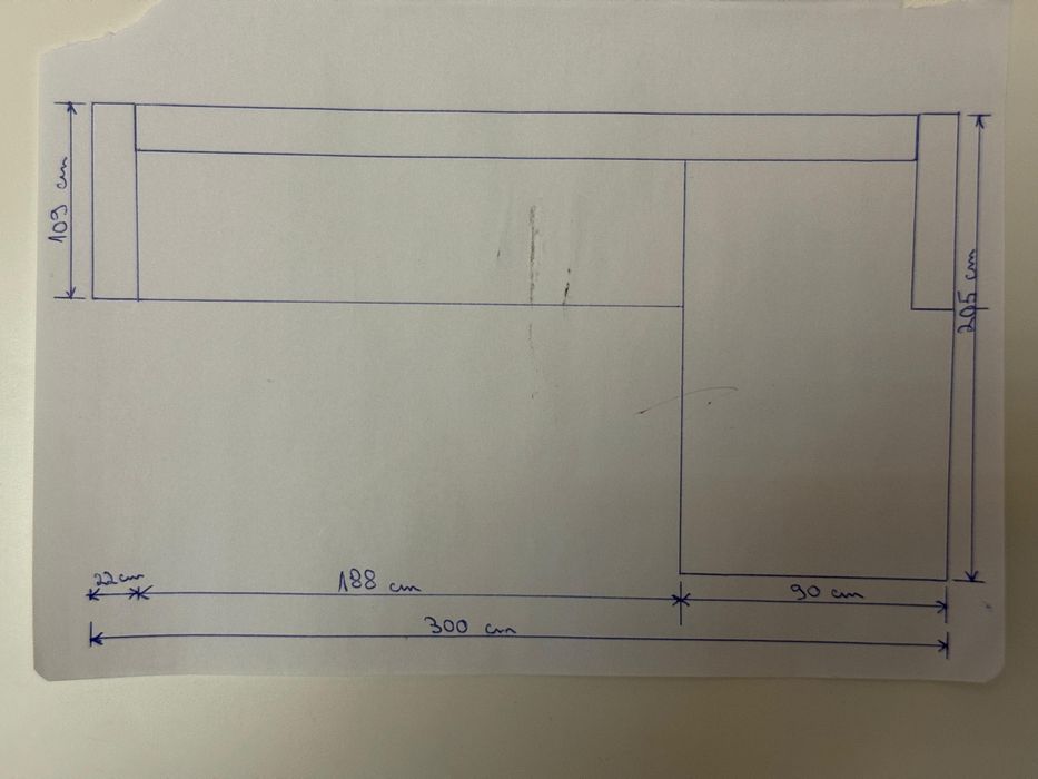 Vand canapea in forma de L