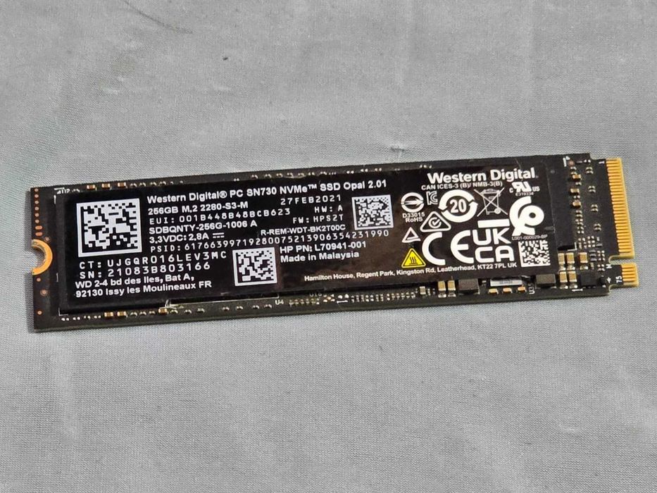 Solid State Drive SSD M.2 NVMe 256GB Western Digital PC SN730 SDBQNTY-256G PCIe Gen3 x4 Opal 2.01