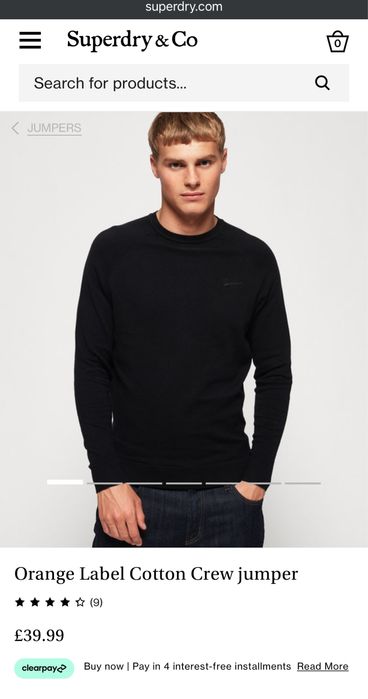 Superdry Black Pullover M