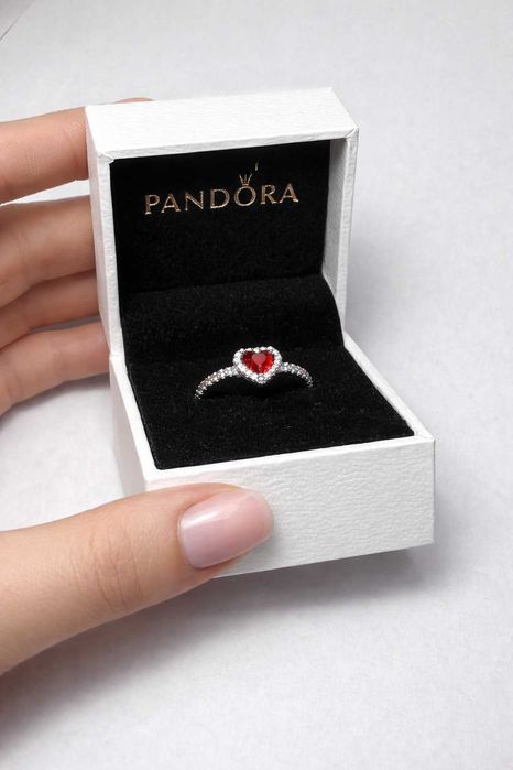 Inel Pandora original argint 925 inimă roșie – cadou perfect