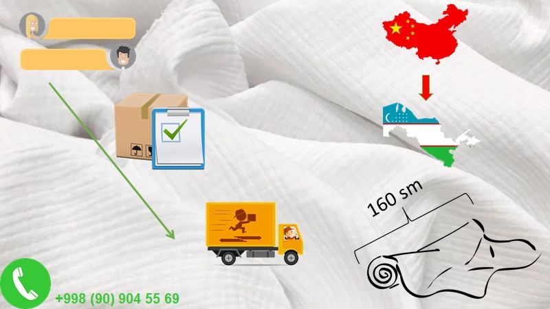 Белая двухслойная muslin ткань – мягкость и комфорт в каждом см