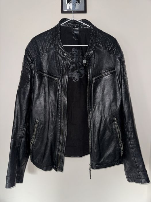 Geacă Piele Naturală Gipsy – Stil Biker/Racer Stare Excelentă