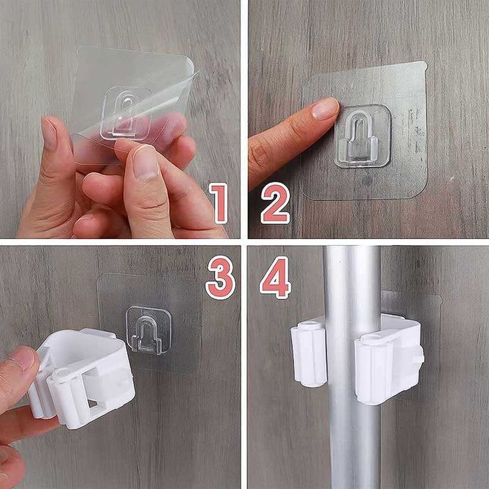 Самозалепваща поставка за метла или моп