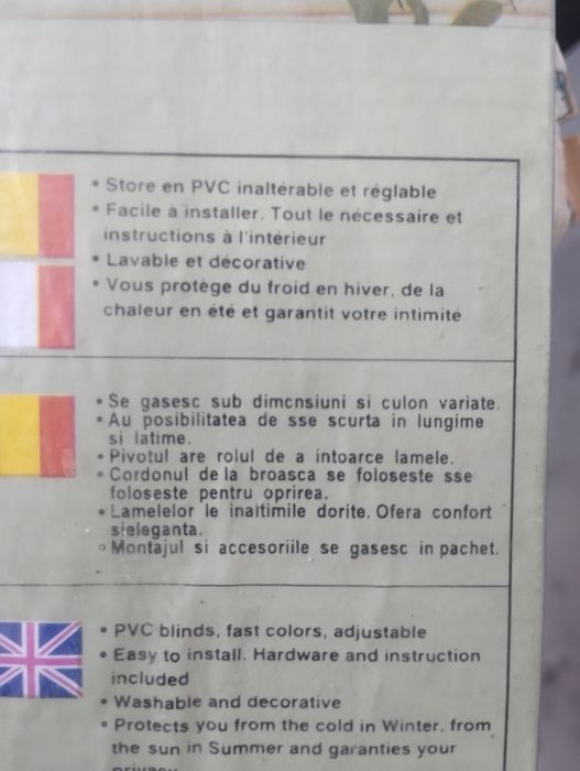 Jaluzea PVC, albe,orizontala  3 bucati noi