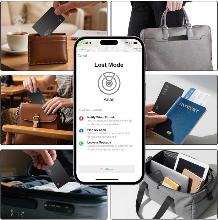 Смарт карта тракер 1.6 мм за портфейл Apple Find My (iOS)