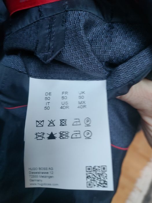 Ново HUGO BOSS, 50 размер, вълна и коприна, мъжко сако тъмносиньо