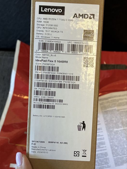 НОВ 16' 512GB Lenovo IdeaPad Flex 5 16ABR8 Technopolis Гаранция 2026