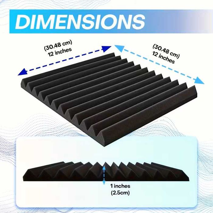 12 броя акустични Панели за шумоизолация и звукоизолация, огнеупорни