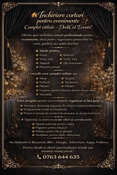 Închiriere corturi pentru evenimente – Complet utilate