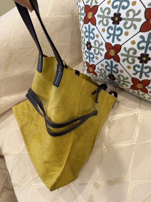 Шоппер из натуральной кожи