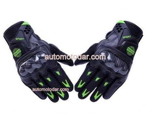 Мото ръкавици кожа и карбон за тъчскрийн