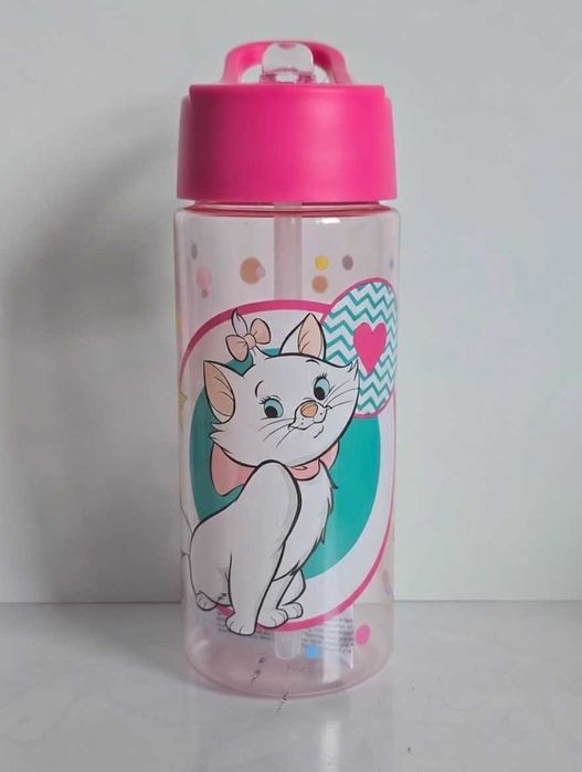 НОВО детско шише с твърда сламка Disney Marie cat