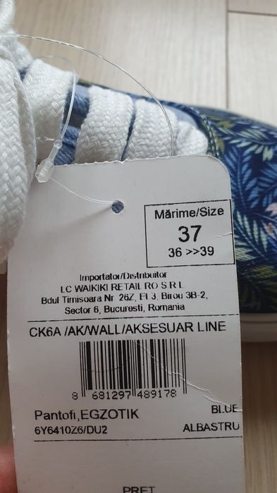 WAIKIKI tenisi sneakers dama marime 37 bleu denim NOI pânză Curier OLX