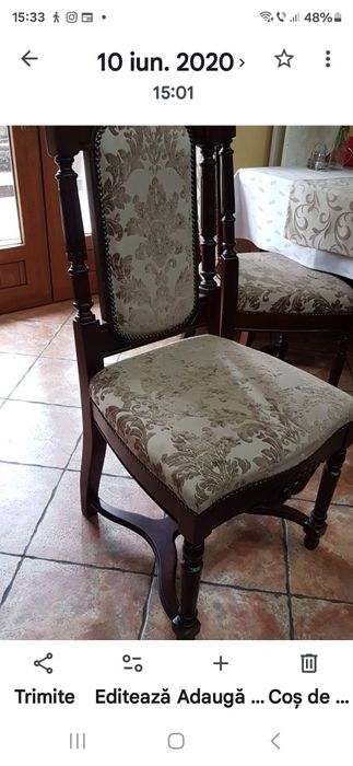 Vând masă cu 6 sau 8 scaune din lemn masiv stejar