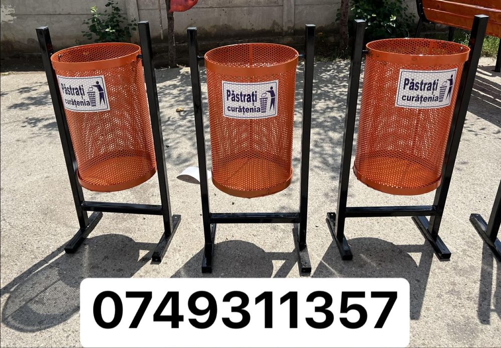 Cos de gunoi exterior stradal din lemn sau metal