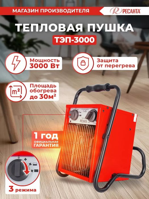 Тепловая пушка. Электрическая пушка. Тепловентилятор. Обогреватель.