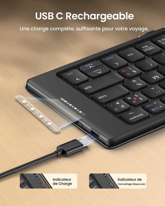 НОВА! Сгъваема Bluetooth клавиатура AZERTY, Френска подредба