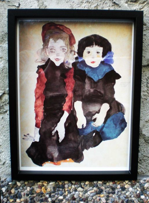 Reproducere lucrare Egon Schiele_“Case cu rufe la uscat”