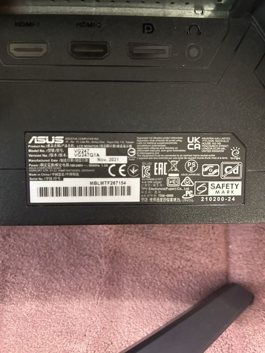 Monitor de Gaming 144Hz 1ms ASUS TUF