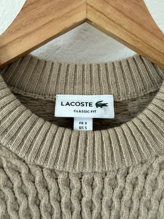 Bluza crosetata Lacoste Regular Fit lana casmir