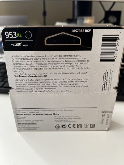 Патрон за принтер HP L0S70AE 953XL BK черен цвят оригинал