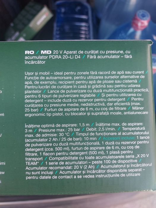 Aparat de curatat cu presiune Parkside 20v