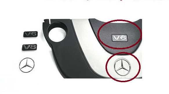 Mercedes V6 V8 емблема Mercedes за капак двигател M272 M273