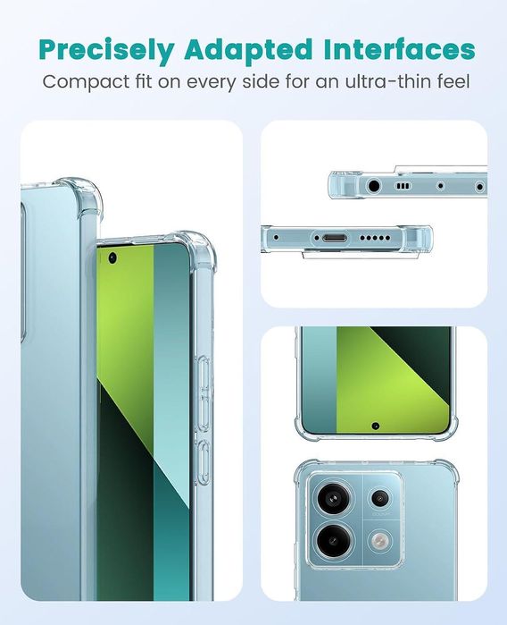 Прозрачен Силиконов Удароустойчив кейс за Xiaomi Redmi Note 13 Pro 5G