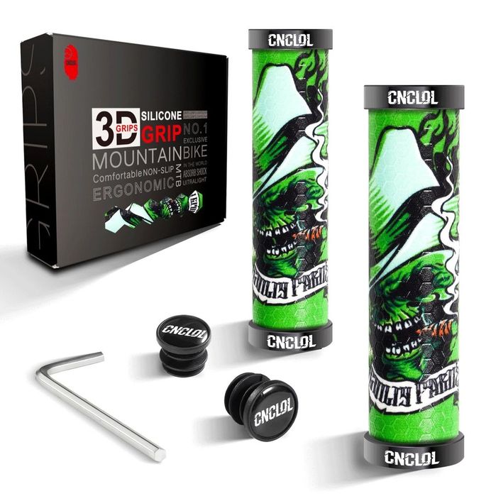 Mânere ghidon bicicletă 22mm silicon lock-on ergonomice MTB – Negru