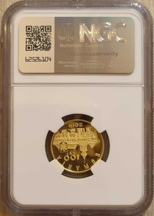Moneda BNR 100 lei aur Stefan cel Mare Putna gradata NGC PF 67 UC