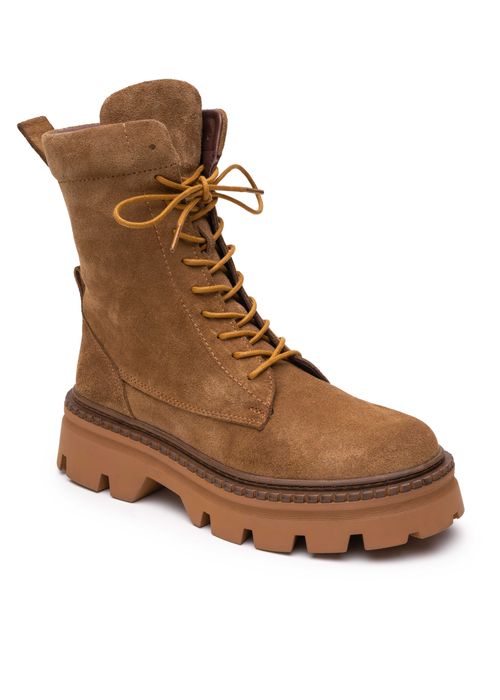 Ежедневни камелени дамски боти от естествен велур