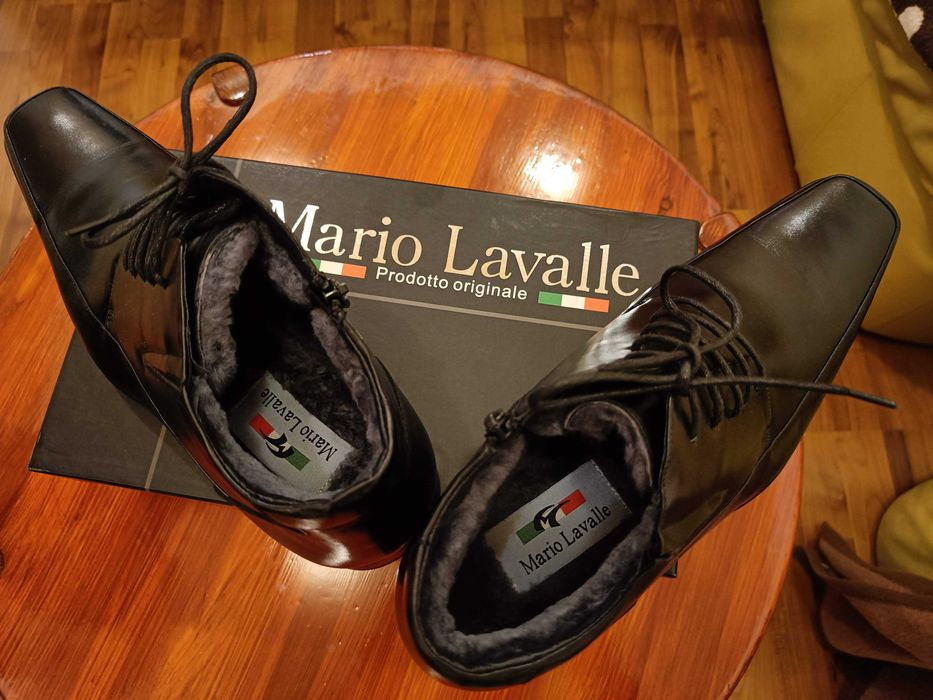 Vand ghete negre din piele naturala barbati Mario Lavalle