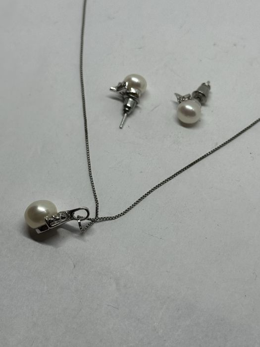 сребърен комплект с перли 4.81гр 925 italy