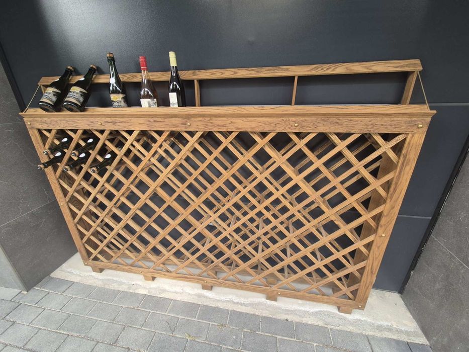 Стелаж за вино, дъб, ръчна изработка.