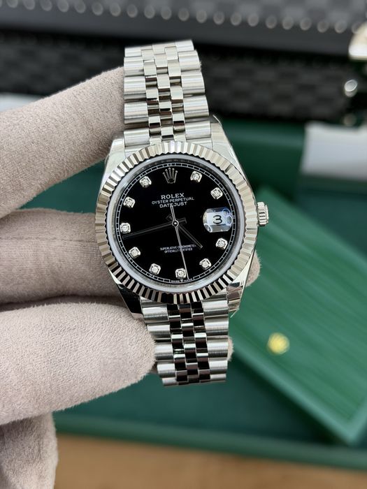 Rolex Date-Just Diamond 41 Black Dial ETA 3235