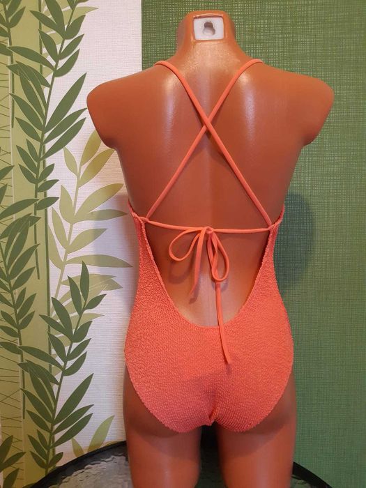 Costum de baie întreg, marimea M, culoare portocaliu neon, Calzedonia
