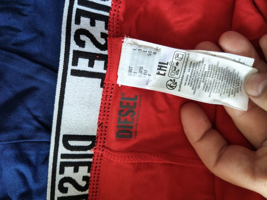 Diesel set 3 boxeri bărbătești negru-rosu- bleumarin mărimea L noi originali