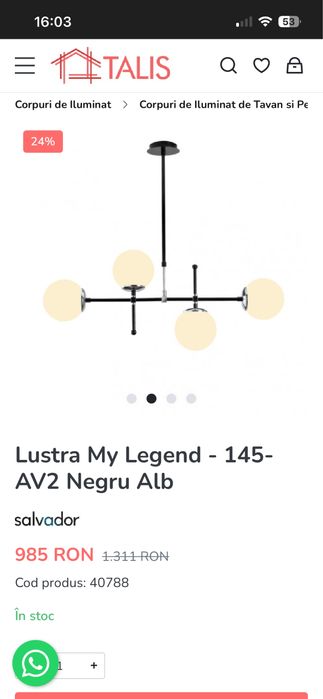 Lustra din metal negru