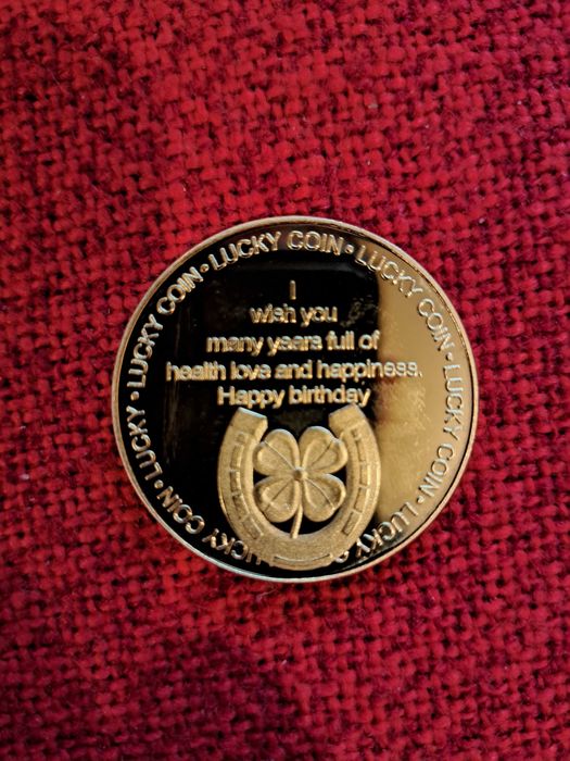 Уникална позлатена монета с пожелание Честит Рожден Ден
