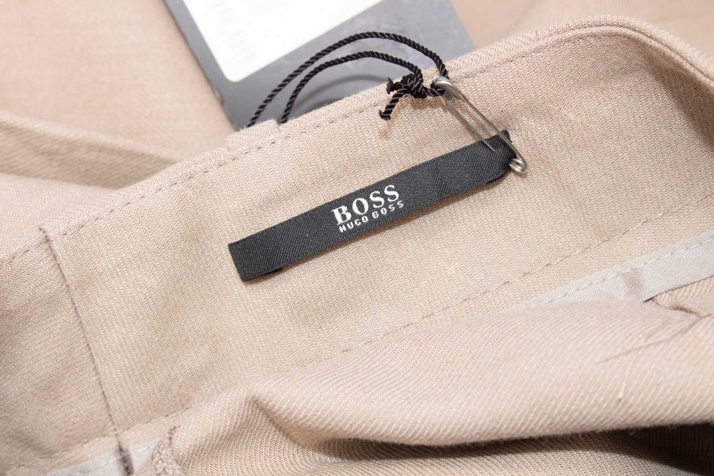 Hugo Boss оригинален дамски панталон бежов лен и памук flare 36 S нов