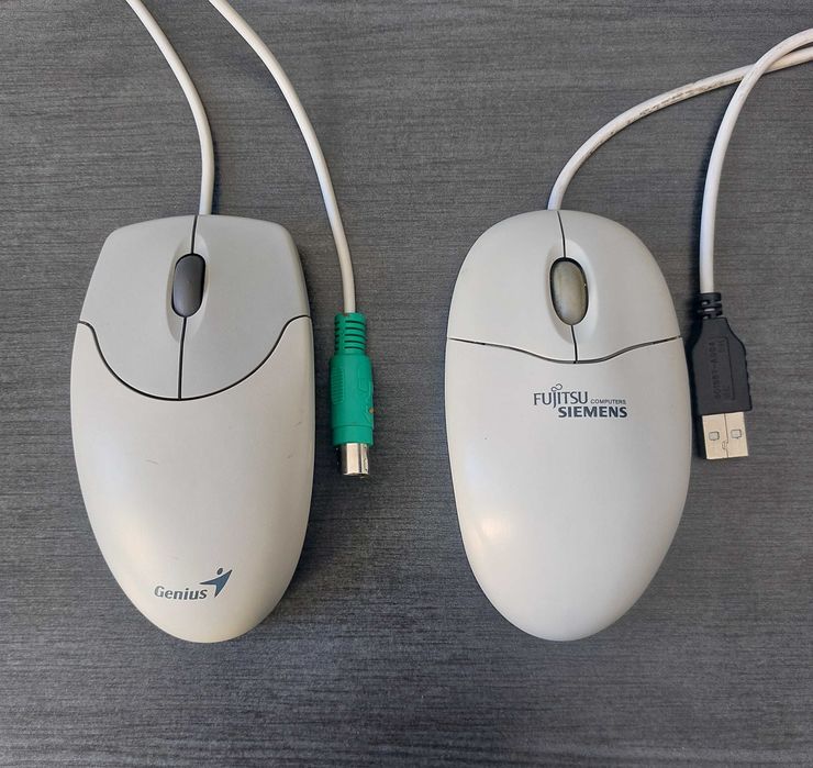 Mouse vechi cu bilă serial, PS2, USB
