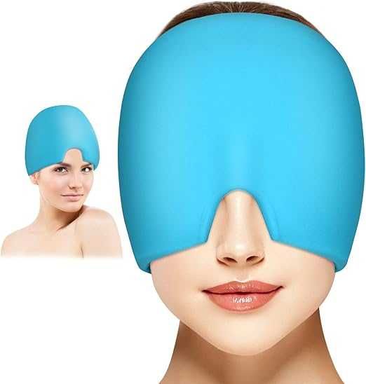 Шапка за мигрена ACWOO, гел шапка за облекчаване на мигрена 180°, маска за многократна употреба
